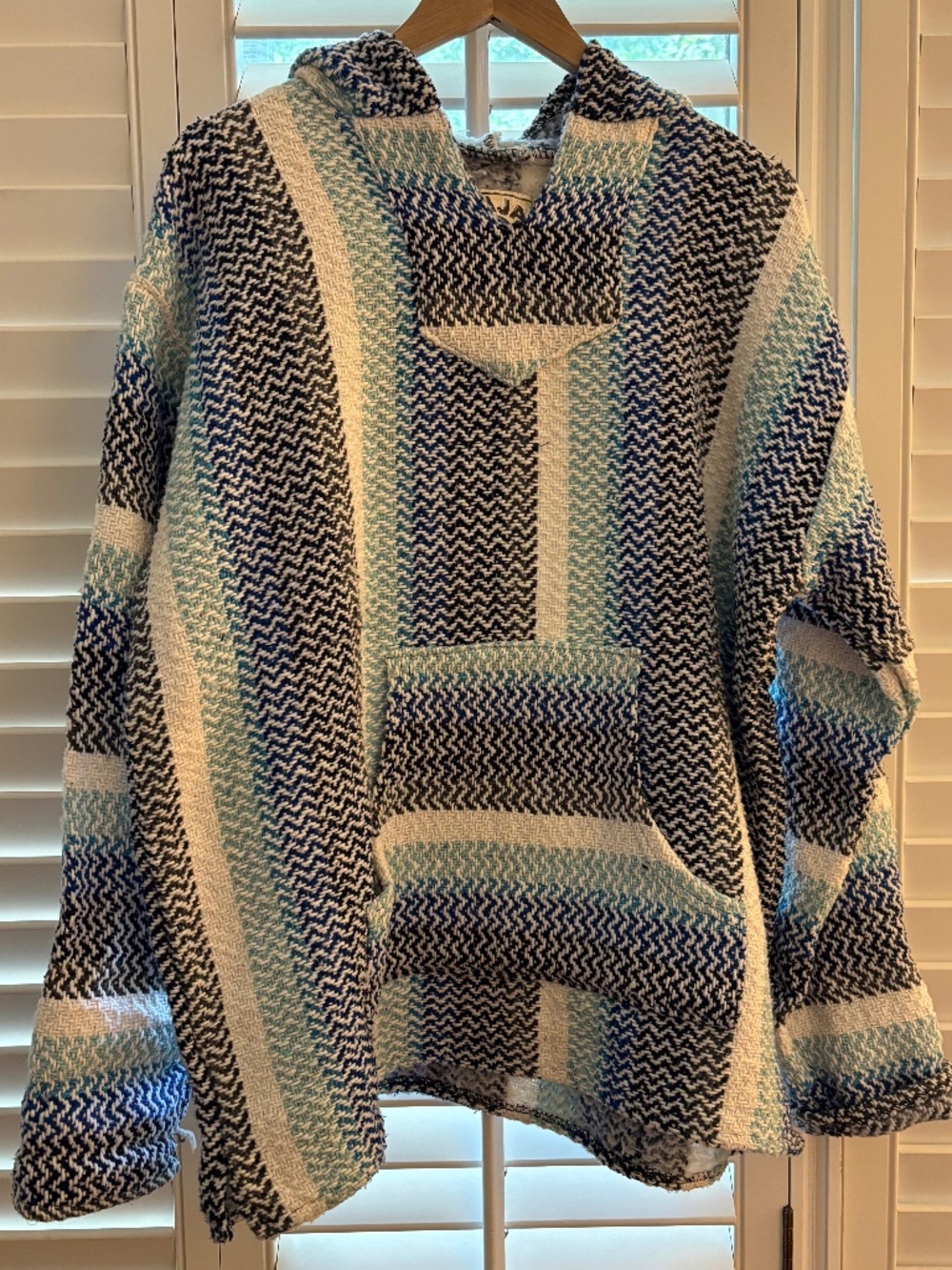 Baha Joe® Woven in Blues Poncho Size XL